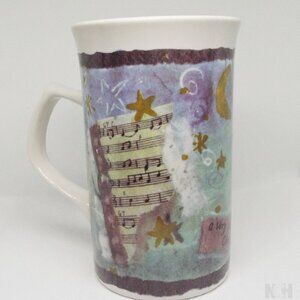 Christmas Mug Royal Norfolk Coffee Cup Purple Snowman Musicial Scale Xmas Tree